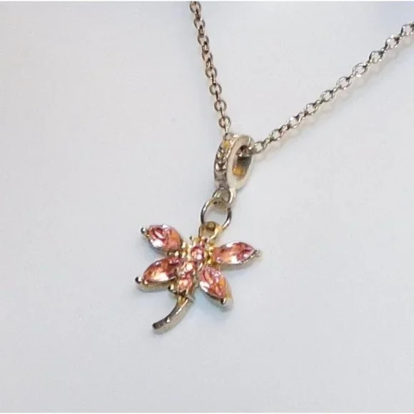 Pink Dragonfly Necklace - Picture 5 of 7